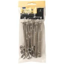 Diall M10 Coach bolt (L)200mm, Pack of 5